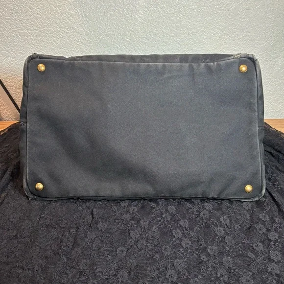 Prada Canapa Large GM Tote – Black Canvas Logo Bag - Picture 8 of 12